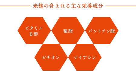 米麹の含まれる主な栄養成分