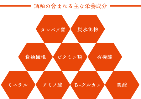 酒粕の含まれる主な栄養成分