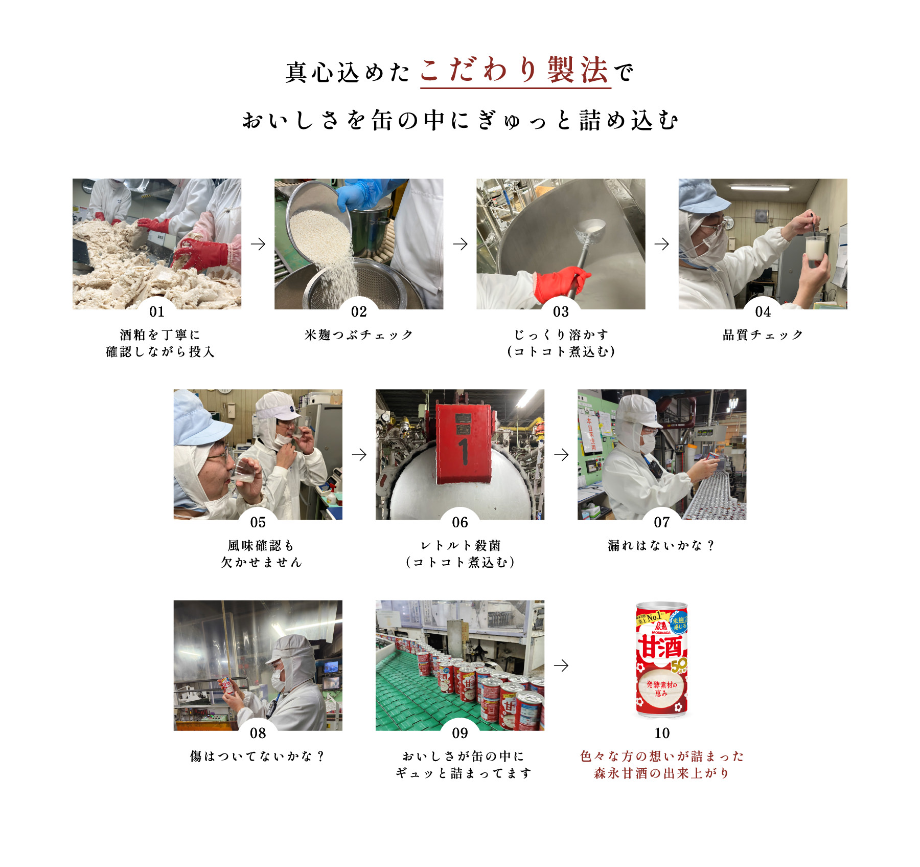 真心込めたこだわり製法でおいしさを缶の中にぎゅっと詰め込む
