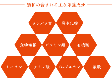 酒粕の含まれる主な栄養成分