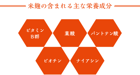 米麹の含まれる主な栄養成分