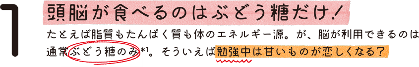 1 頭脳が食べるのはぶどう糖だけ！＊1