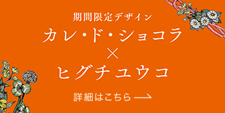期間限定デザイン　カレ・ド・ショコラ ×　ヒグチユウコ　詳細はこちら→