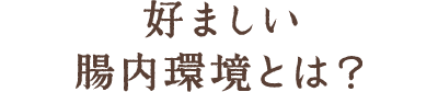 好ましい腸内環境とは？