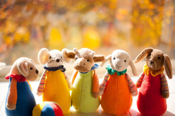 複数のぬいぐるみの集合写真