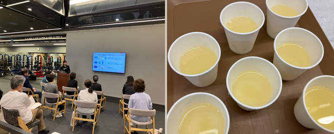 日々の栄養アドバイスとホットレモンジンジャーコラーゲンを試飲