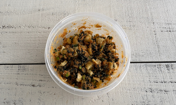 混ぜたものを冷蔵室または冷凍室で保存したもの