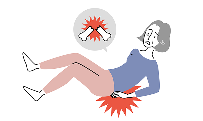 転倒して骨折する高齢者