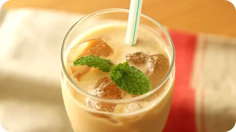 牛乳で割って