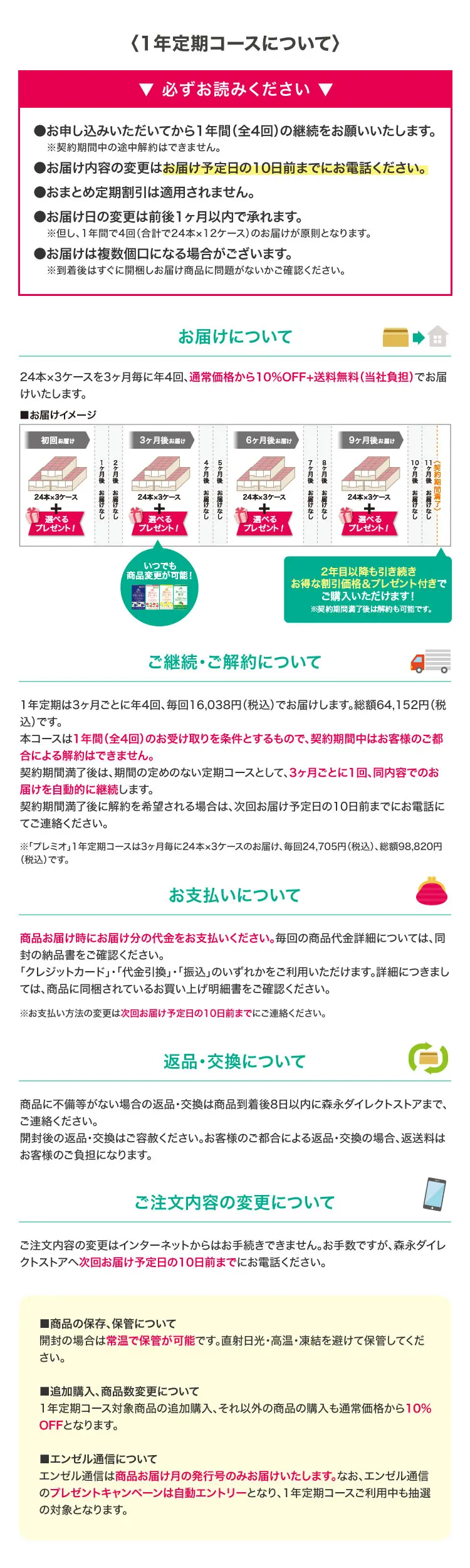 1年定期コースについて