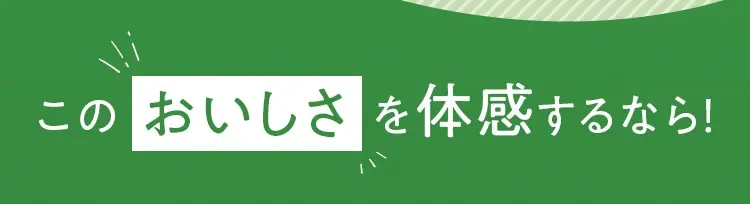 このおいしさを体感するなら！