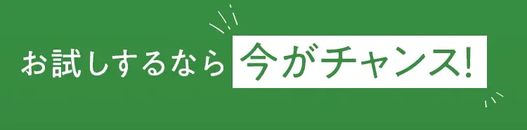 お試しするなら今がチャンス！