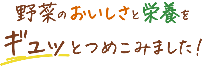 野菜のおいしさと栄養をギュッとつめこみました！