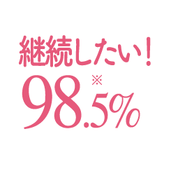 継続したい！ 98.5%