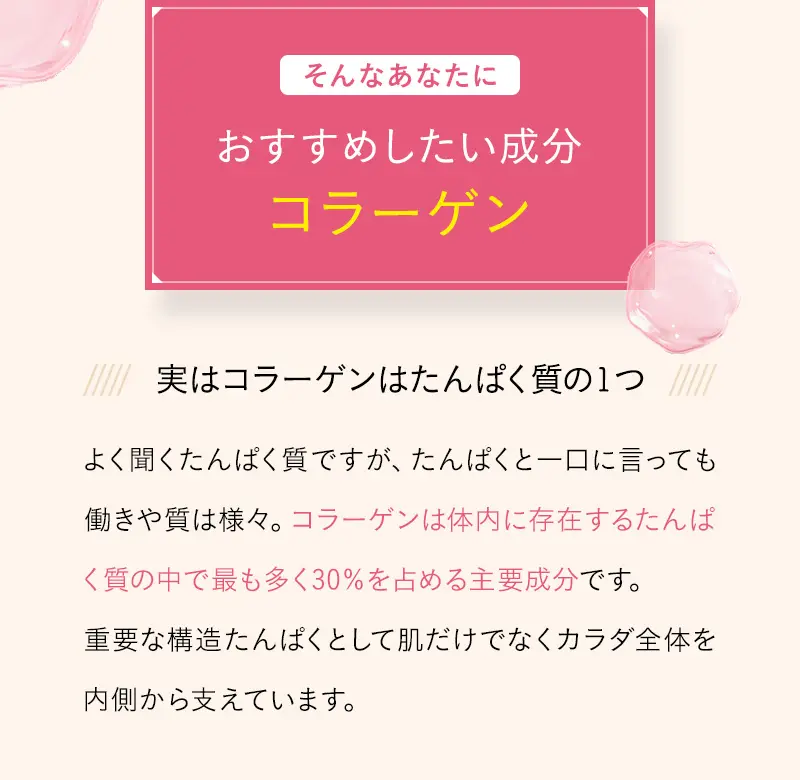 そんなあなたにおすすめしたい成分コラーゲン