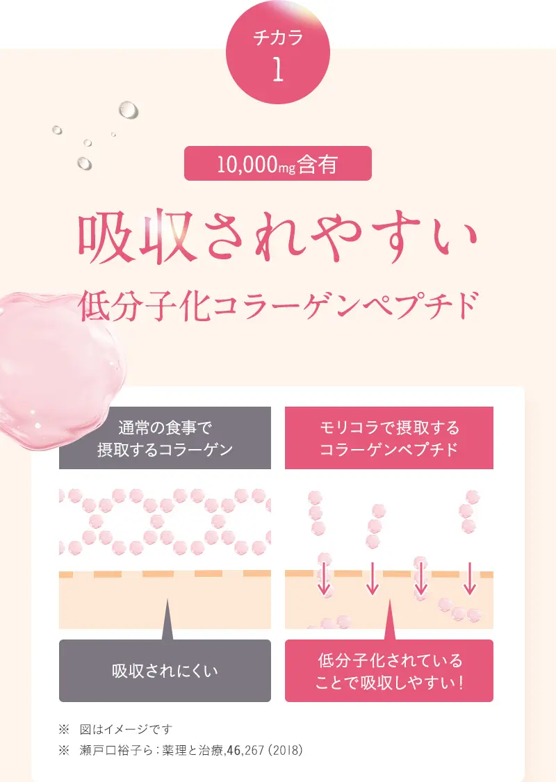吸収されやすい低分子化コラーゲンペプチド
