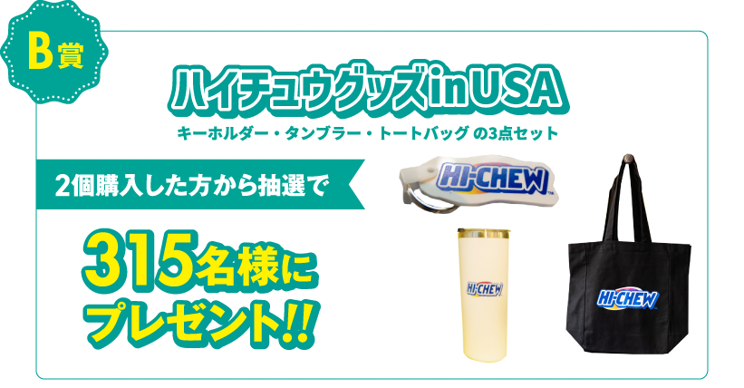 B賞 ハイチュウグッズ㏌USA