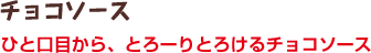 チョコソース　ひと口目から、とろーりとろけるチョコソース