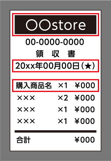 レシート撮影方法説明イメージ画像