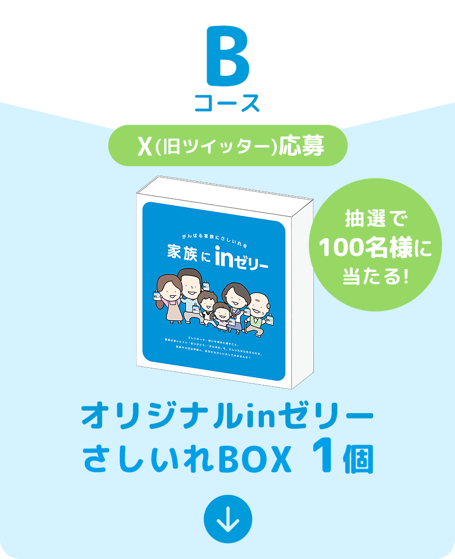 Bコース X(旧ツイッター)応募 抽選で100名様に当たる！プレゼント内容 オリジナルinゼリー さしいれBOX 1個