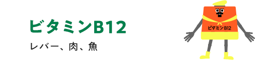 ビタミンB12 レバー、肉、魚