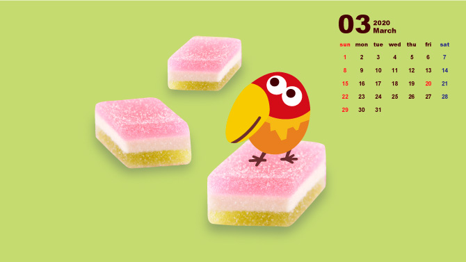 過去のキョロちゃん壁紙カレンダー チョコボール 森永製菓