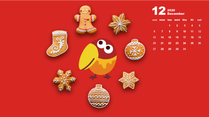 過去のキョロちゃん壁紙カレンダー チョコボール 森永製菓