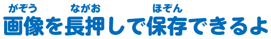 画像を長押しで保存できるよ