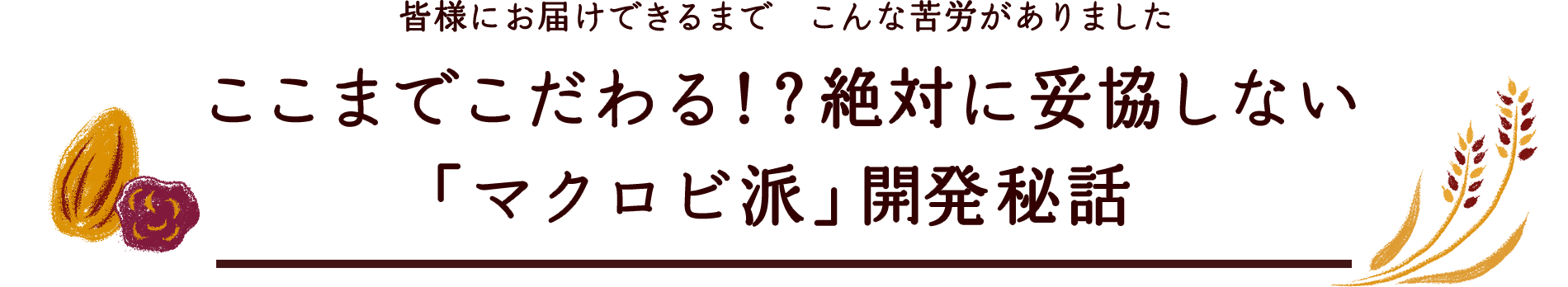 皆様にお届けできるまでこんな苦労がありました ここまでこだわる！？絶対に妥協しない「マクロビ派」開発秘話