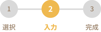 1 選択 2 作成 3 完成