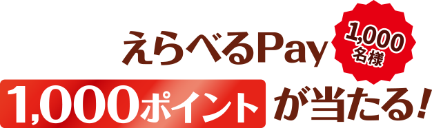 えらべるPay1,000ポイントが当たる！1,000名様