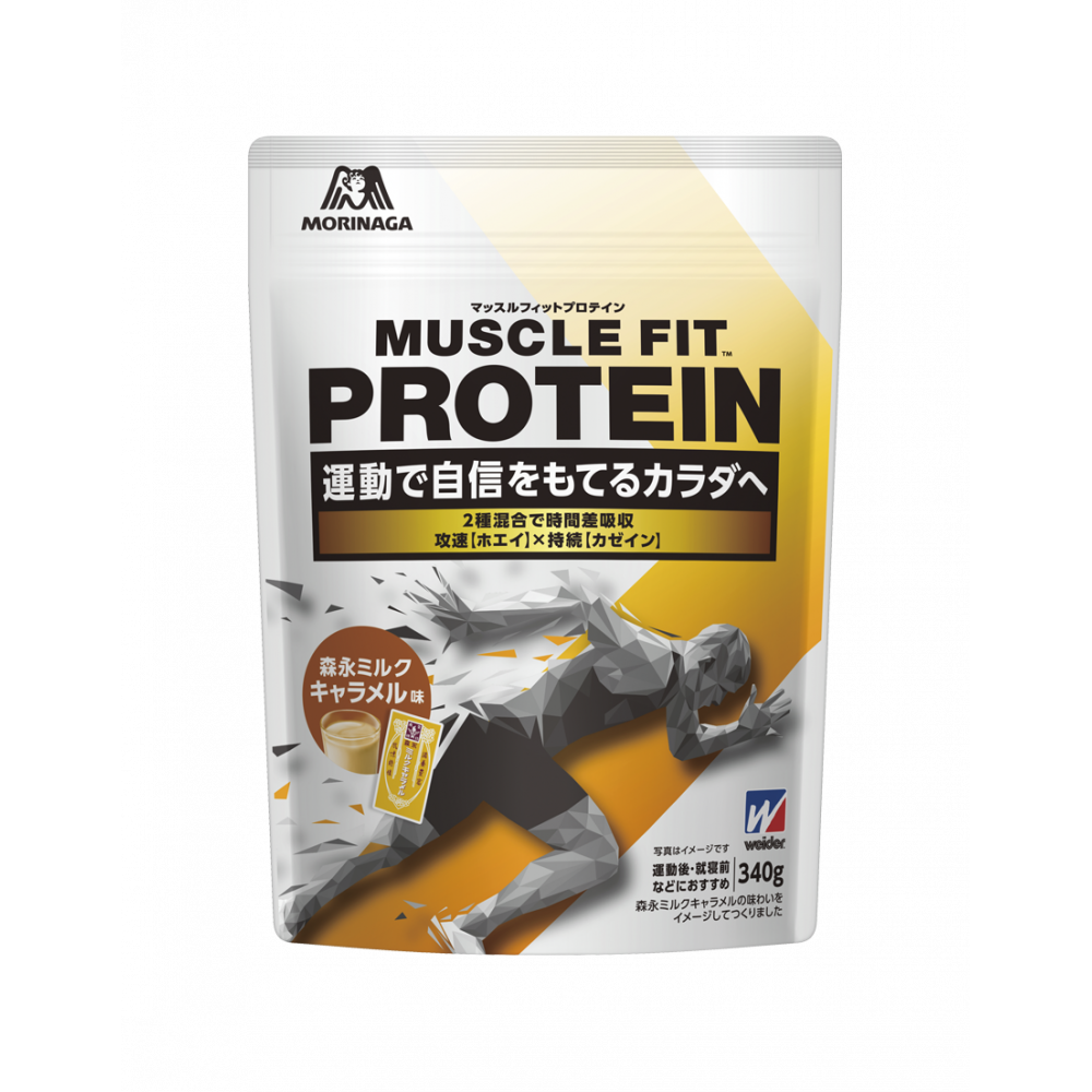 商品写真：マッスルフィットプロテイン＜森永ミルクキャラメル味＞