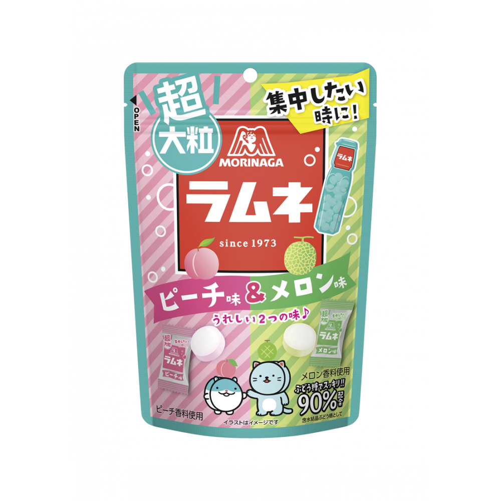 商品写真：超大粒ラムネ＜ピーチ＆メロン＞