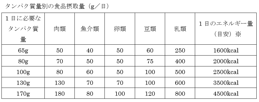 タンパク質 一 日