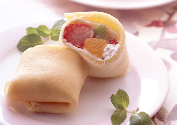 クリームチーズのクレープ包みinフルーツ 天使のお菓子レシピ 森永製菓株式会社